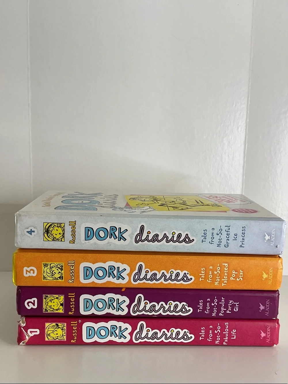 Dork Diaries books 1-4 by Rachel Renee Russell starter series hardcover books